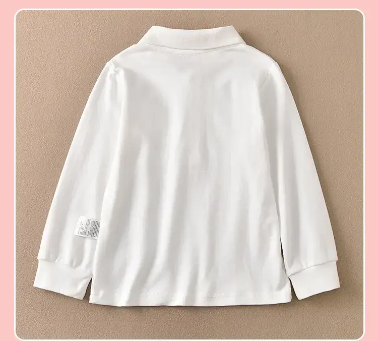Early Autumn Pure White Long Sleeve T-Shirt for Girls — feature 20