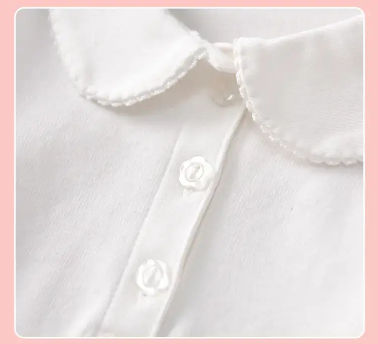 Early Autumn Pure White Long Sleeve T-Shirt for Girls — feature 23