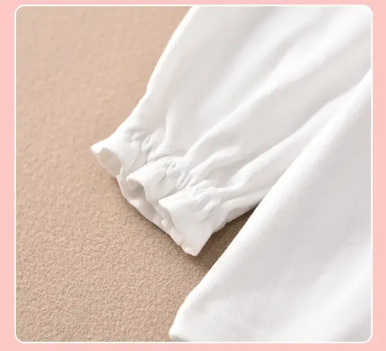 Early Autumn Pure White Long Sleeve T-Shirt for Girls — feature 24