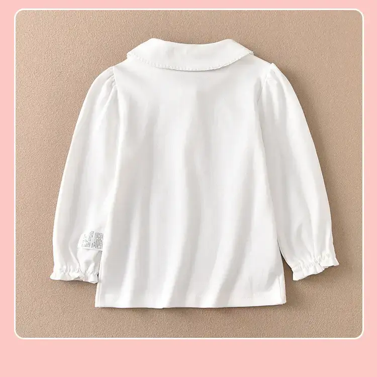 Early Autumn Pure White Long Sleeve T-Shirt for Girls — feature 27