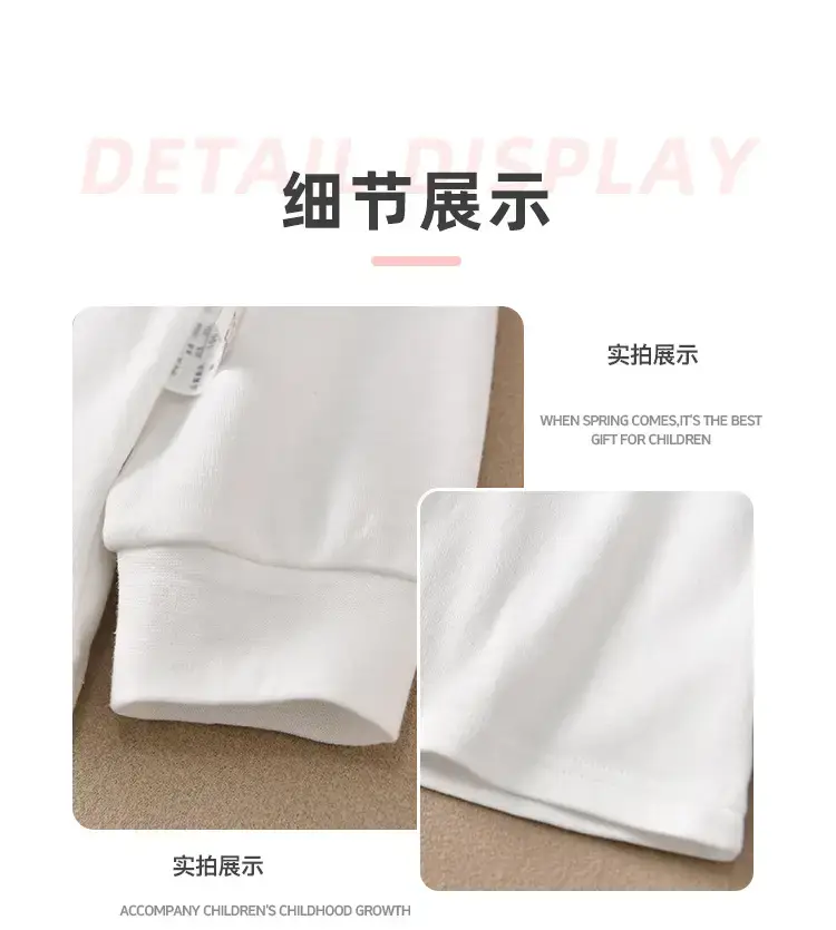 Early Autumn Pure White Long Sleeve T-Shirt for Girls — feature 7
