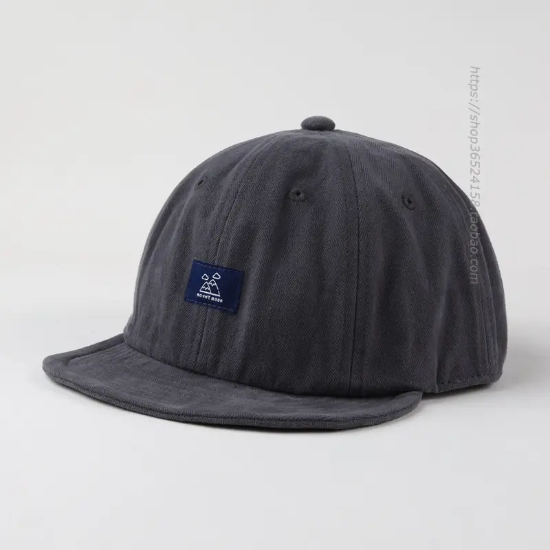 Men's Japanese Style Sun-Proof Peaked Cap with Blue Logo - Image 3