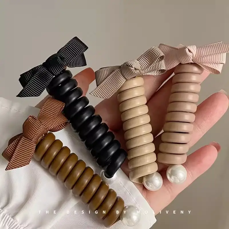 Bow Hair Bands for Women with Pearl & Elastic Ties - Image 7