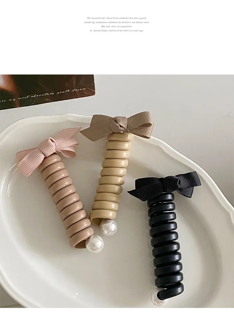 Bow Hair Bands for Women with Pearl & Elastic Ties — feature 11