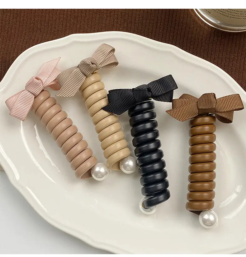 Bow Hair Bands for Women with Pearl & Elastic Ties — feature 8