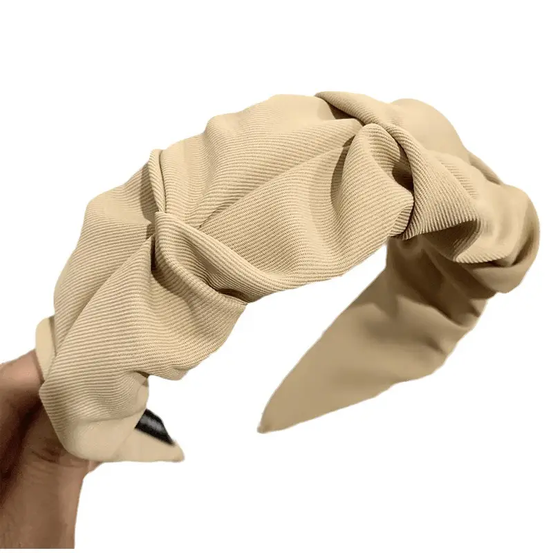 Women's Beige Wide-brimmed Hair Hoop Summer - Image 10