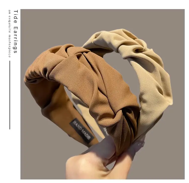 Women's Beige Wide-brimmed Hair Hoop Summer — feature 14