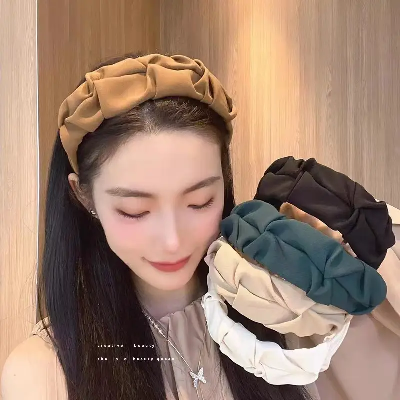 Women's Beige Wide-brimmed Hair Hoop Summer — feature 4