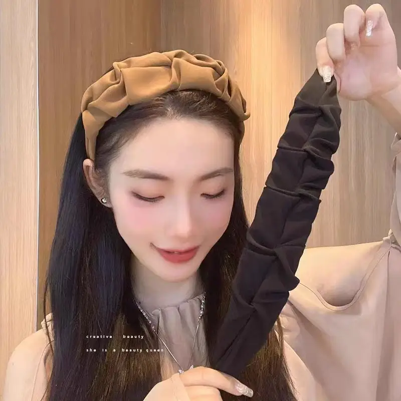 Women's Beige Wide-brimmed Hair Hoop Summer — feature 5