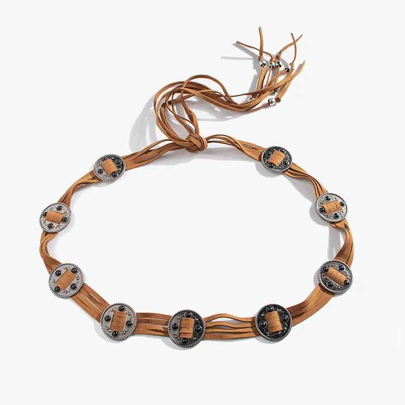New Western Style Inlaid Beads Belt for Women - Image 13