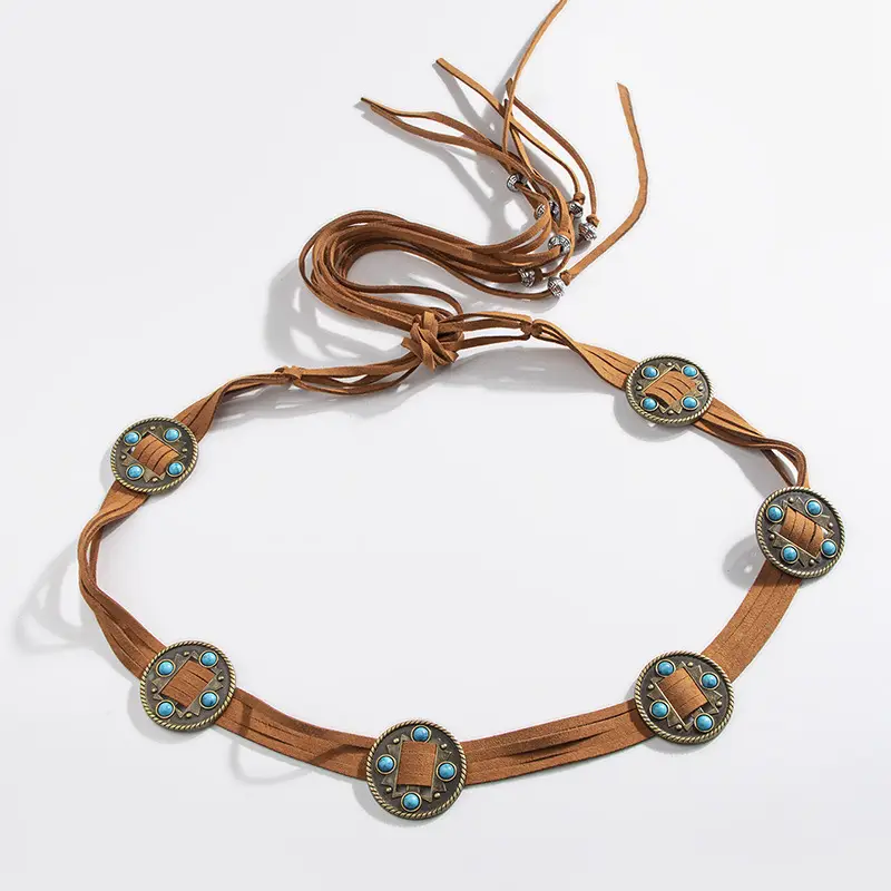 New Western Style Inlaid Beads Belt for Women β feature 7