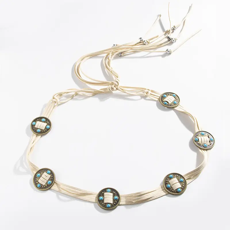 New Western Style Inlaid Beads Belt for Women - Image 3