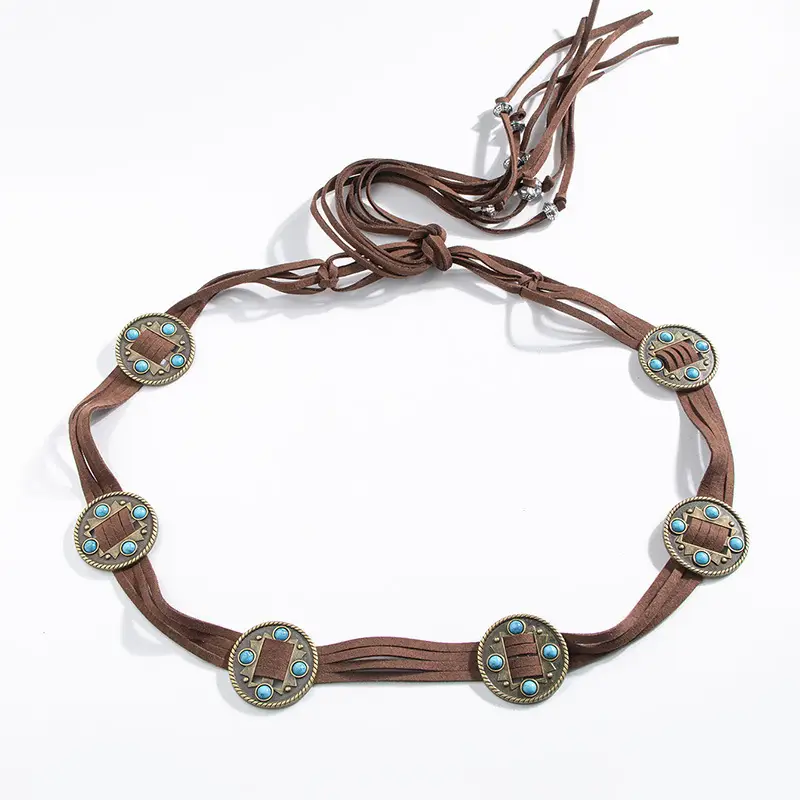 New Western Style Inlaid Beads Belt for Women - Image 5