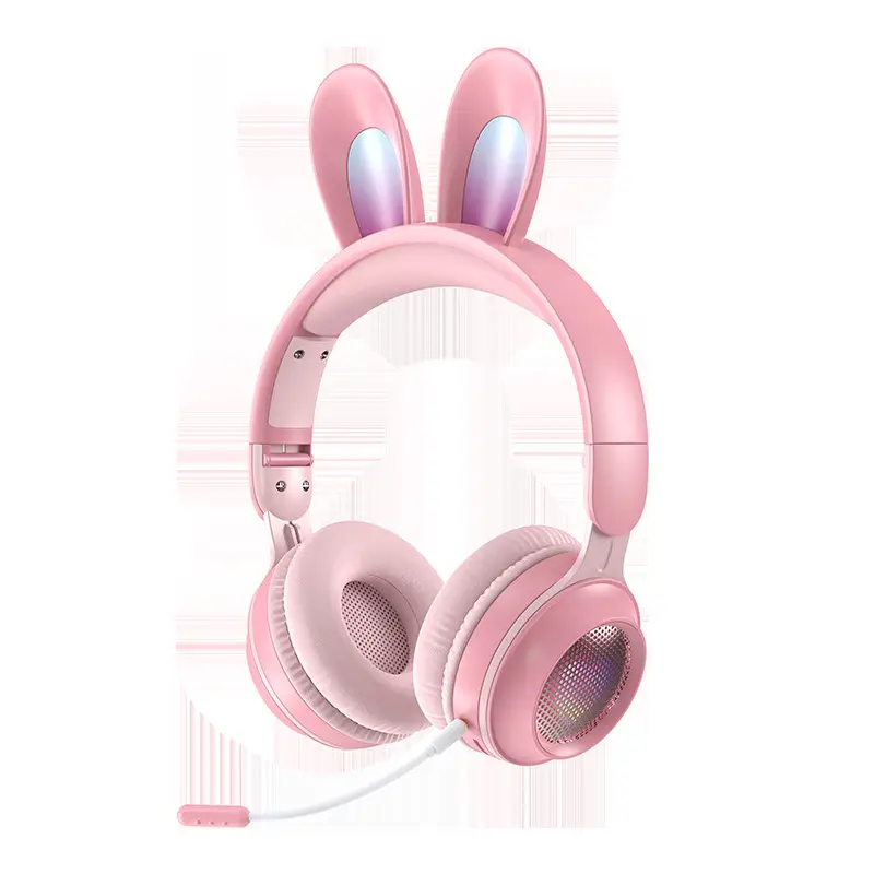 Pink Over-Ear Wireless Gaming Earphones with Rabbit Ears - Image 11