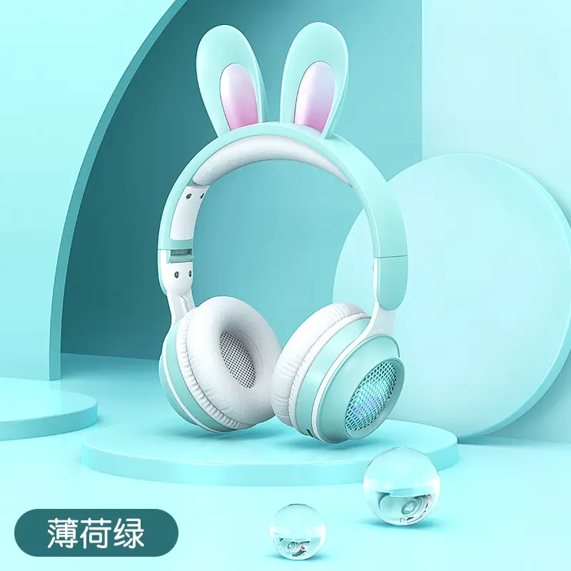 Pink Over-Ear Wireless Gaming Earphones with Rabbit Ears - Image 5