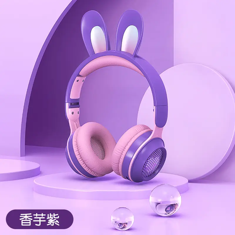 Pink Over-Ear Wireless Gaming Earphones with Rabbit Ears - Image 6