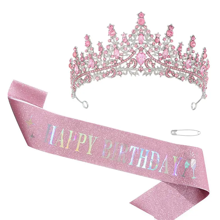 Birthday Queen Crown with Ribbon & Belt Set - Image 6