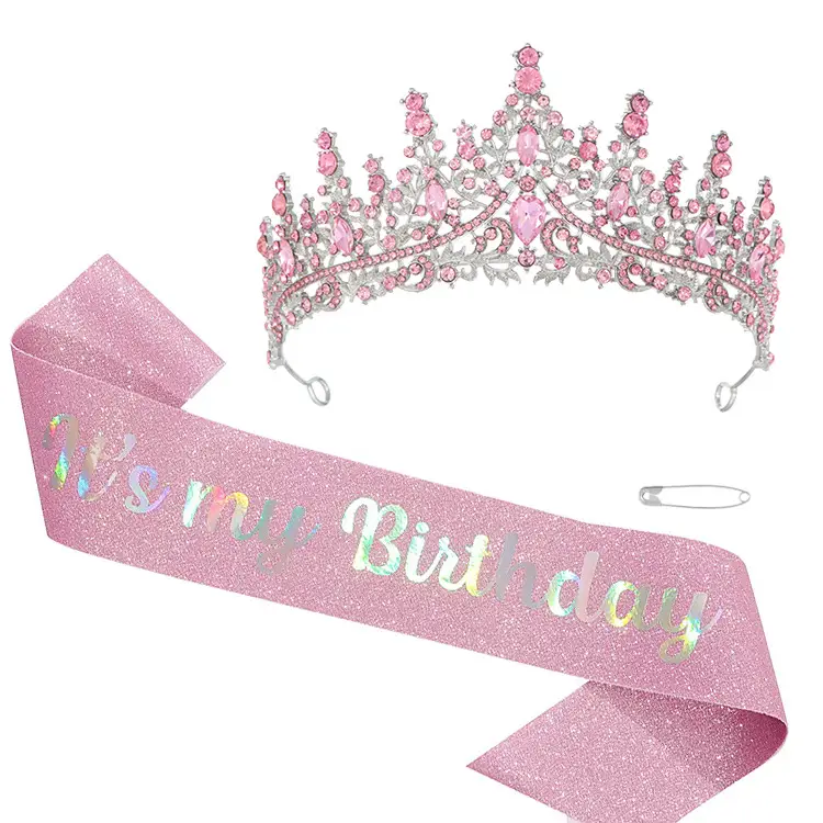Birthday Queen Crown with Ribbon & Belt Set - Image 7