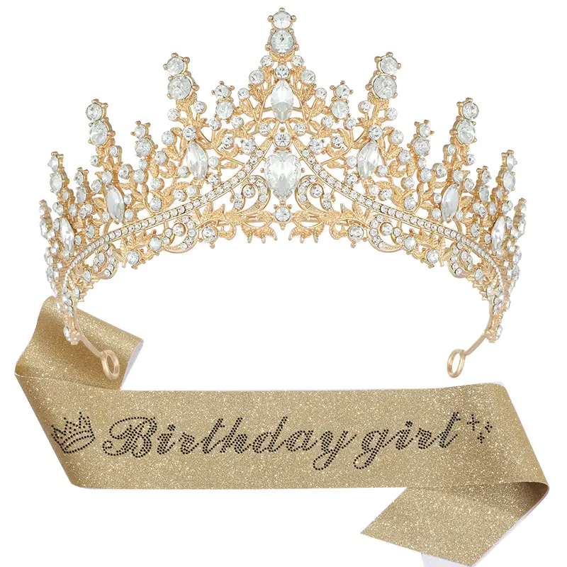 Birthday Queen Crown with Ribbon & Belt Set — feature 10