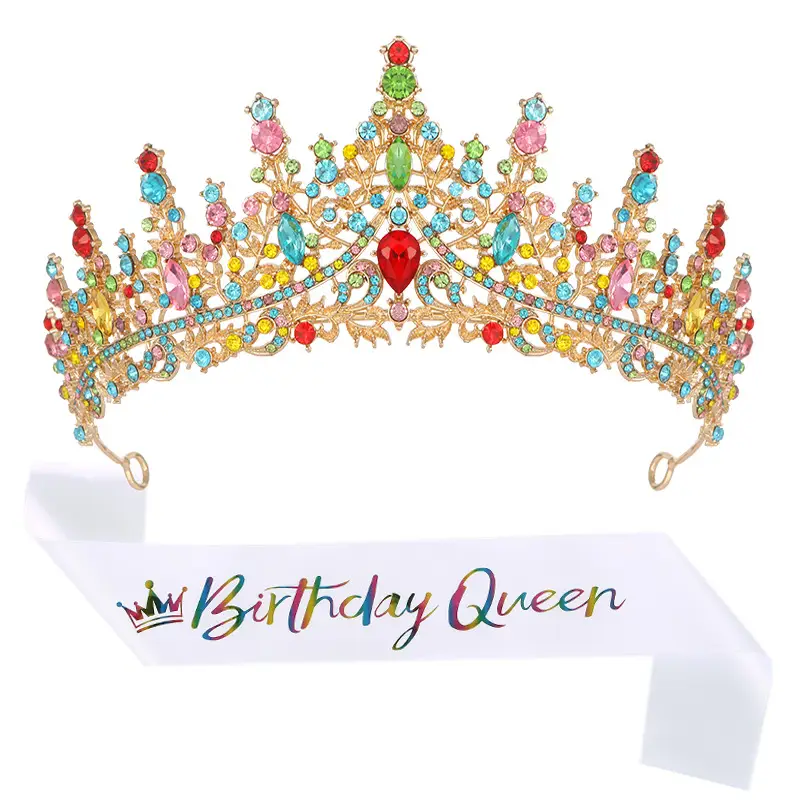 Birthday Queen Crown with Ribbon & Belt Set — feature 8