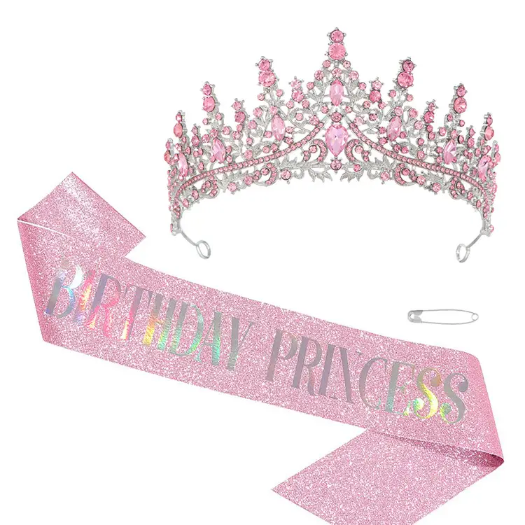 Birthday Queen Crown with Ribbon & Belt Set - Image 8