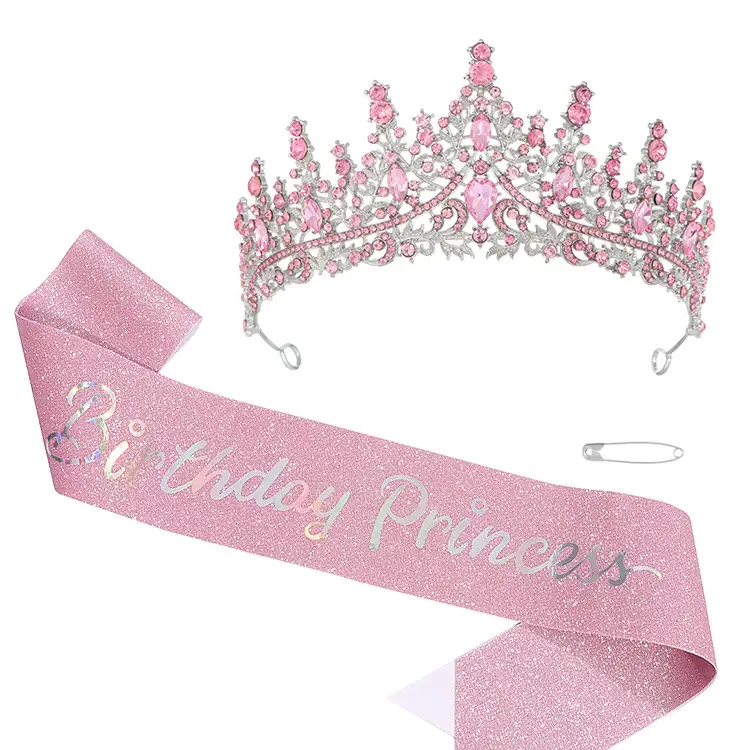 Birthday Queen Crown with Ribbon & Belt Set - Image 9