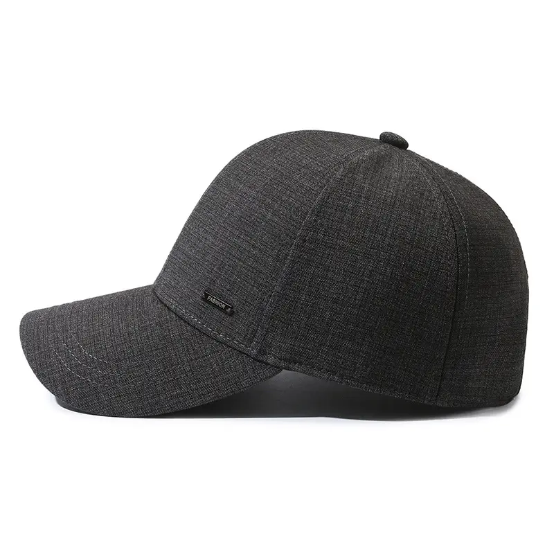Men Grey Beaded Baseball Cap Autumn Travel Sun Protection Clothing Accessories