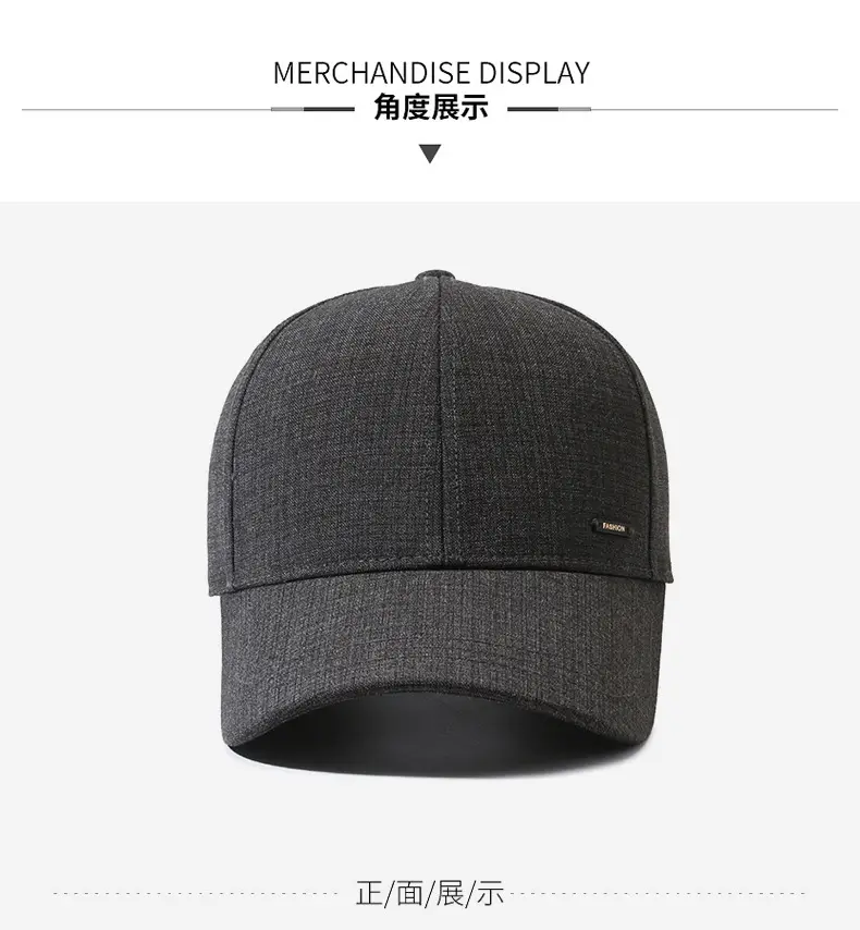 Men Grey Beaded Baseball Cap Autumn Travel Sun Protection Clothing Accessories — feature 8
