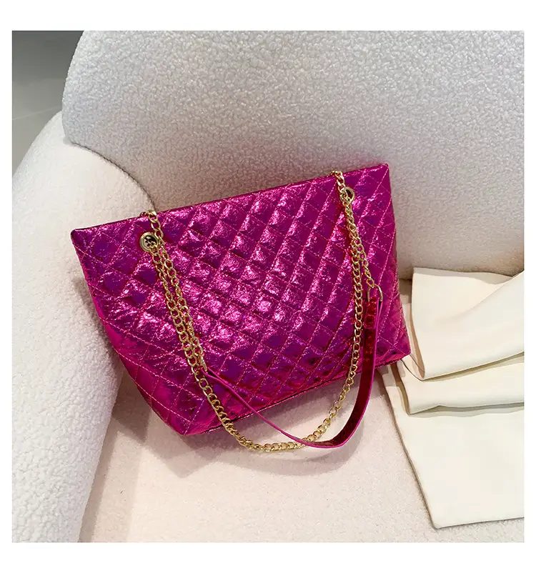 Green Velvet Rhombus Embroidery Shoulder Tote Bag — feature 30