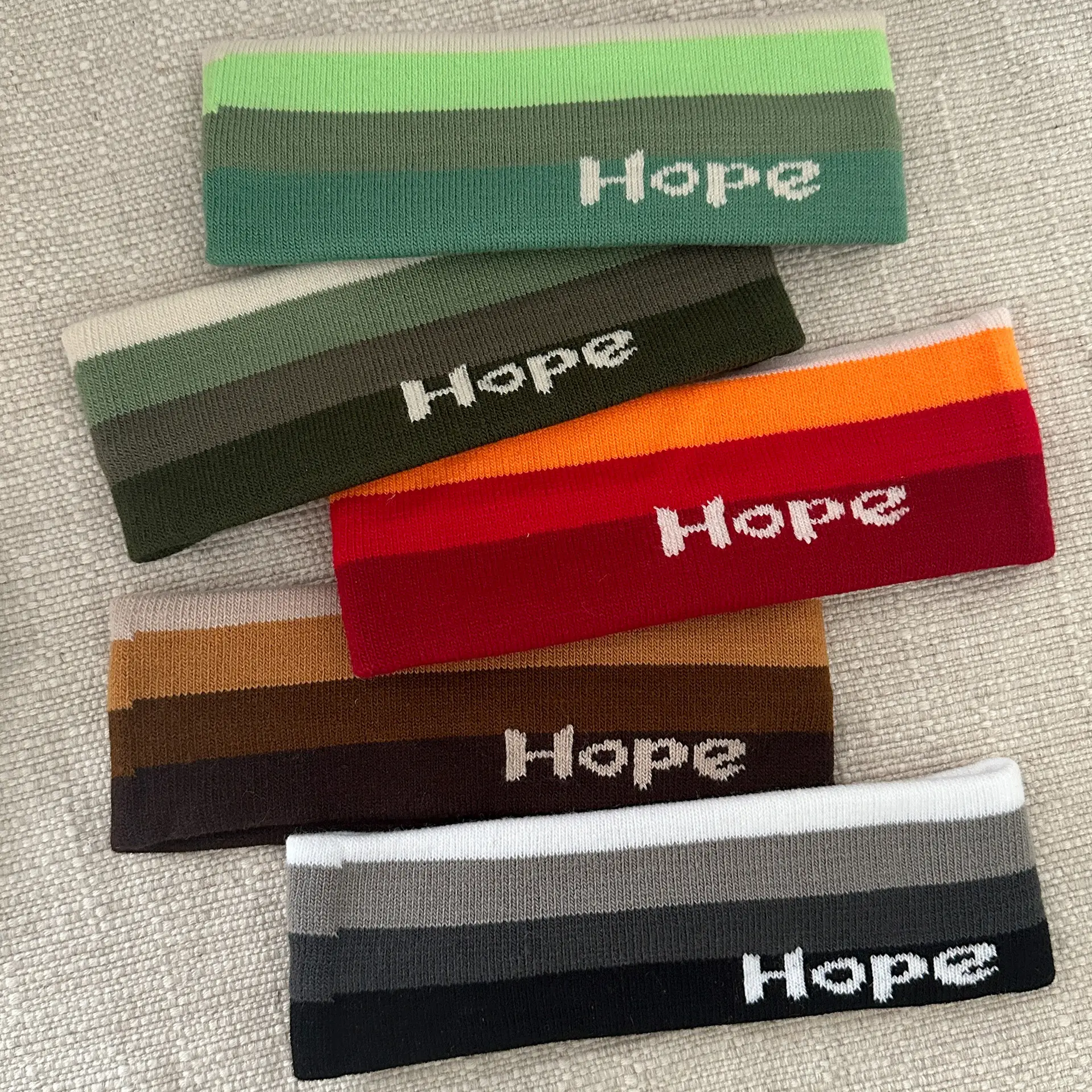 Green Knitted Hair Band with Hope Print — feature 11