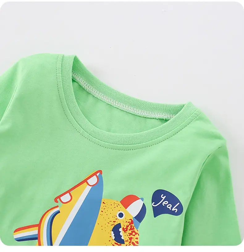 Kids Long Sleeve T-Shirt Green Cartoon Boys Medium Small — feature 12