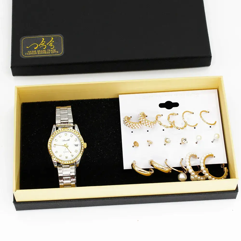 Gold Plated Earrings & Ear Studs Set for Women - Image 2