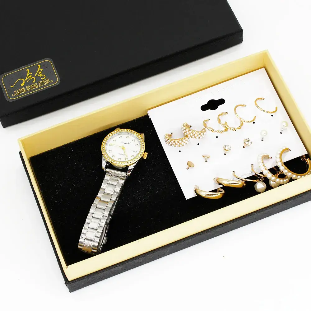 Gold Plated Earrings & Ear Studs Set for Women - Image 3