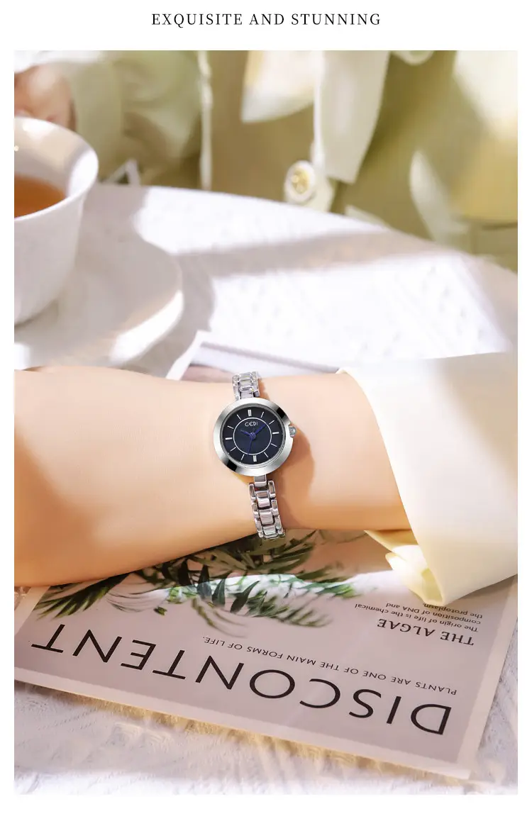 Women's Fritillaria Quartz Watch Stainless Steel Chain Band — feature 15