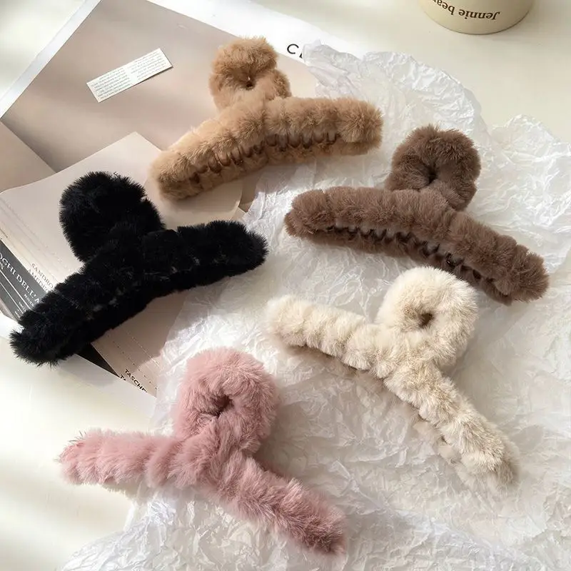 Plush Hair Clips for Girls Winter Hairpin Multi Color - Image 9