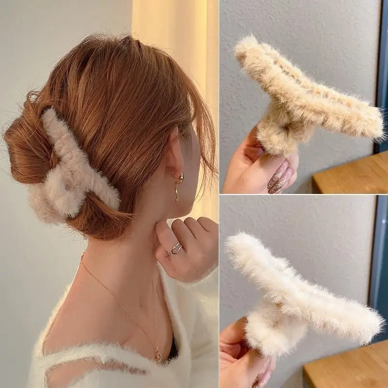 Plush Hair Clips for Girls Winter Hairpin Multi Color - Image 10