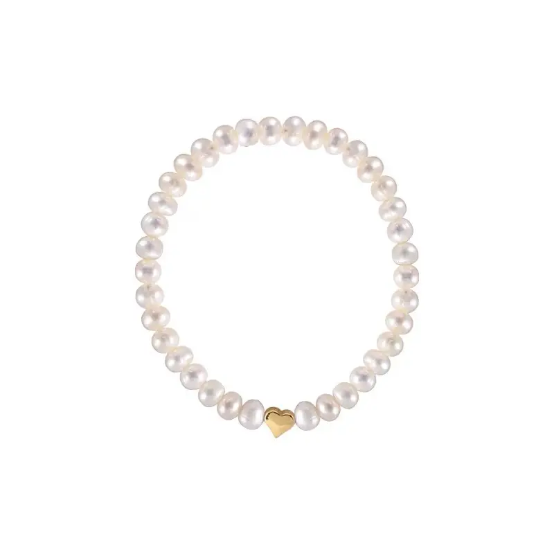 18k Gold Plated Pearl Love Bracelet for Women - Image 5