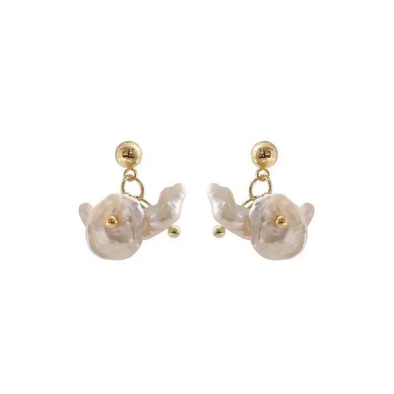 18k Gold Pearl Earrings for Women - Image 5