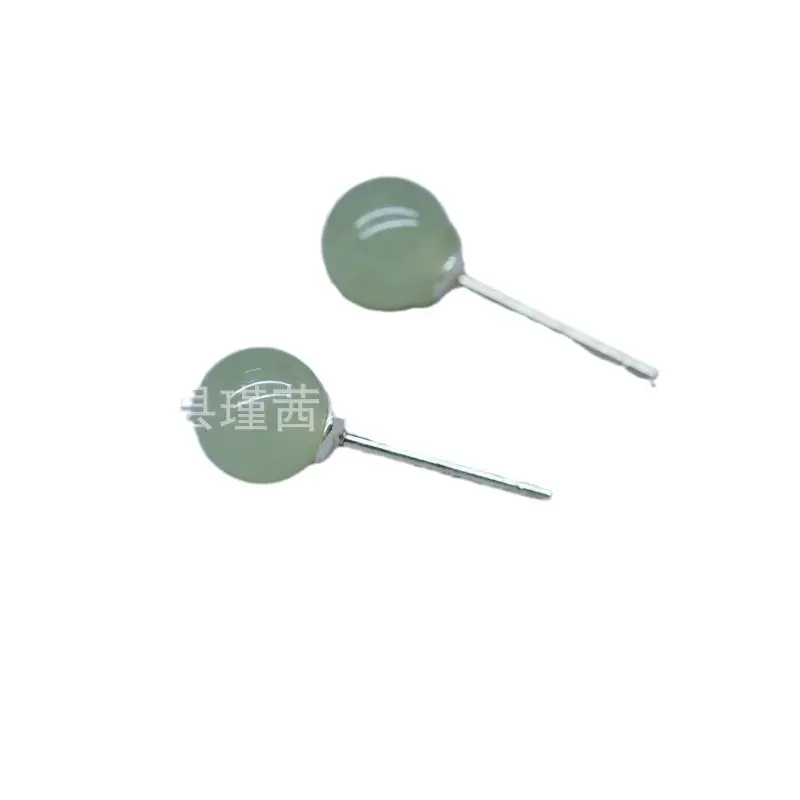 S925 Silver Inlaid Jade Round Earrings for Women - Image 5