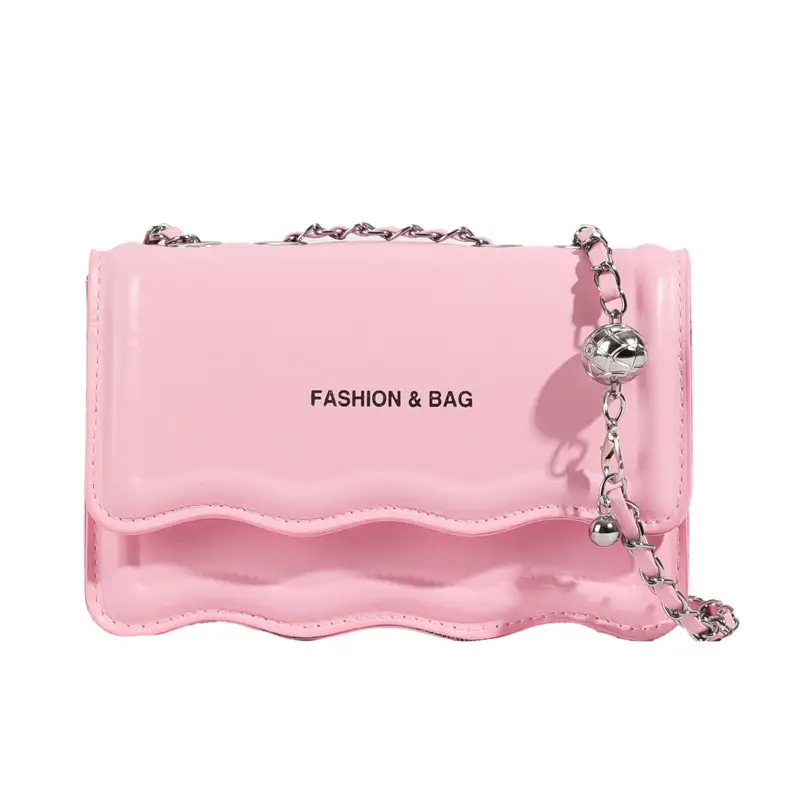 Pink Wave Chain Crossbody Bag for Women 2023