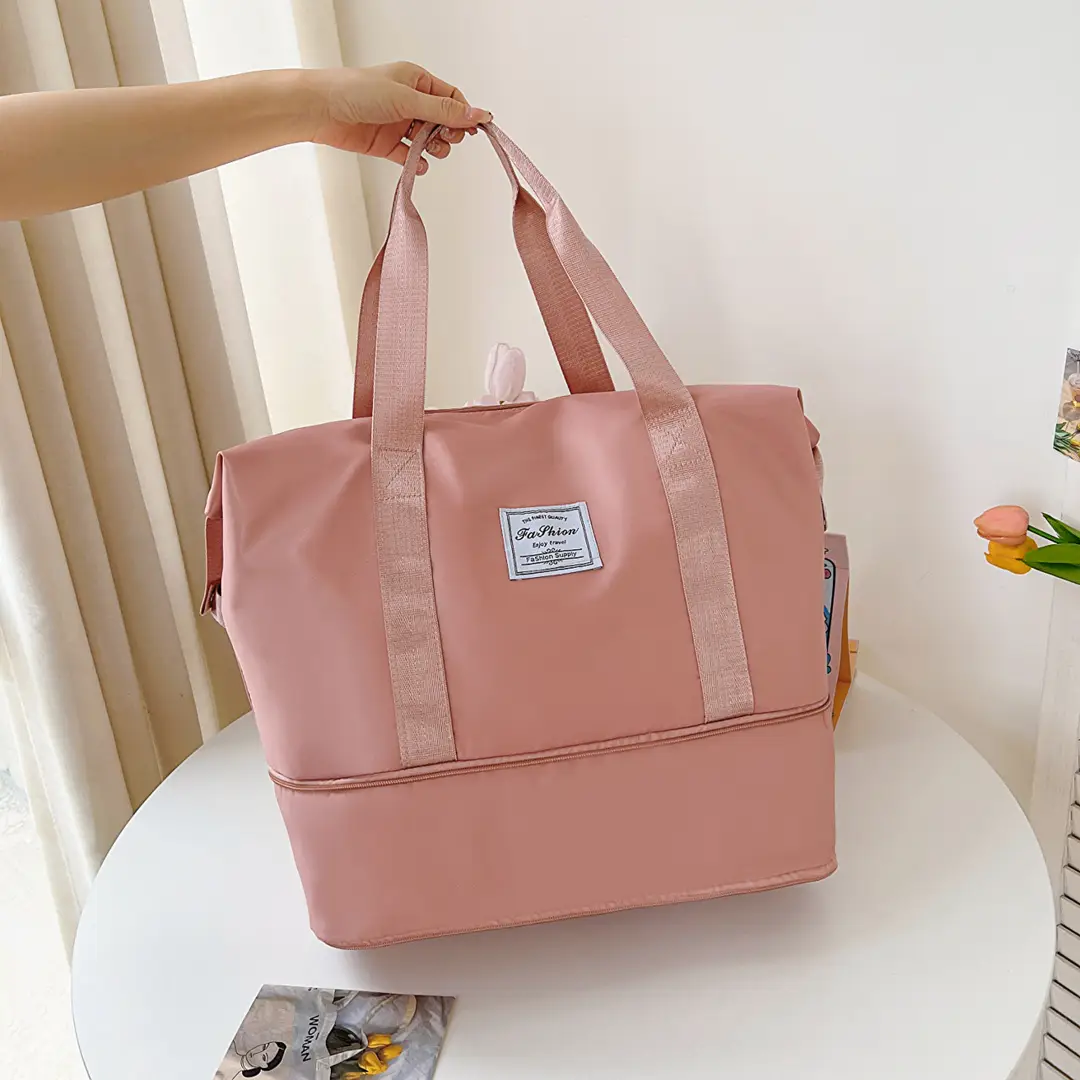 Short Distance Travel Bag Simple Casual Sports Fitness Bag Korean Style Large Capacity Shoulder Bag Expandable Student Leisure Bag - Image 7