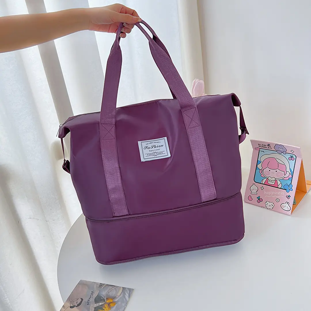 Short Distance Travel Bag Simple Casual Sports Fitness Bag Korean Style Large Capacity Shoulder Bag Expandable Student Leisure Bag - Image 8