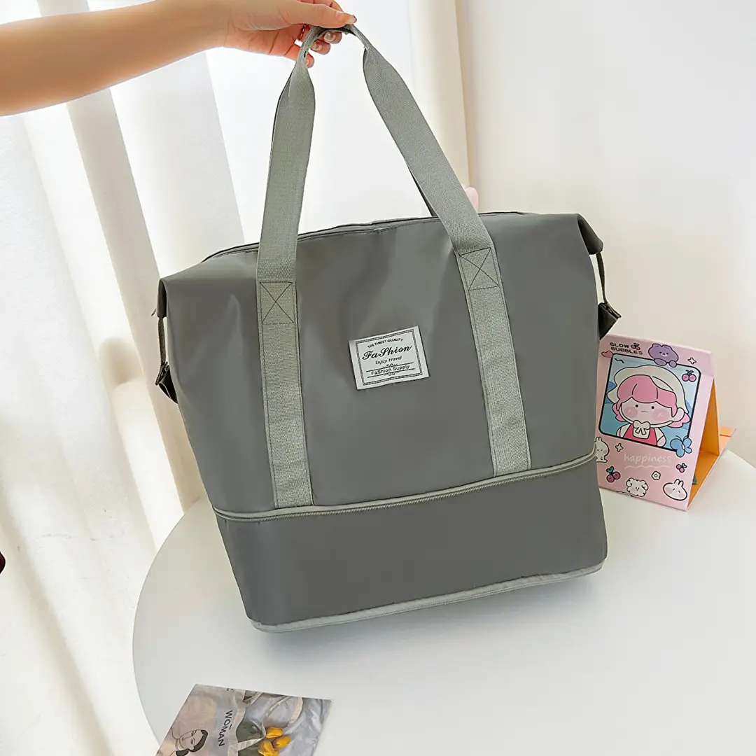 Short Distance Travel Bag Simple Casual Sports Fitness Bag Korean Style Large Capacity Shoulder Bag Expandable Student Leisure Bag - Image 9