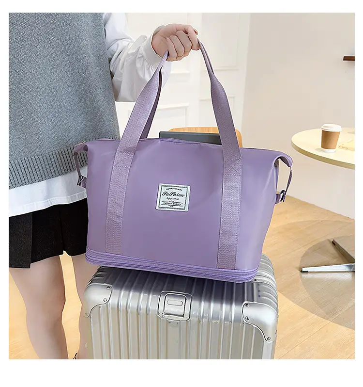 Short Distance Travel Bag Simple Casual Sports Fitness Bag Korean Style Large Capacity Shoulder Bag Expandable Student Leisure Bag - Image 4