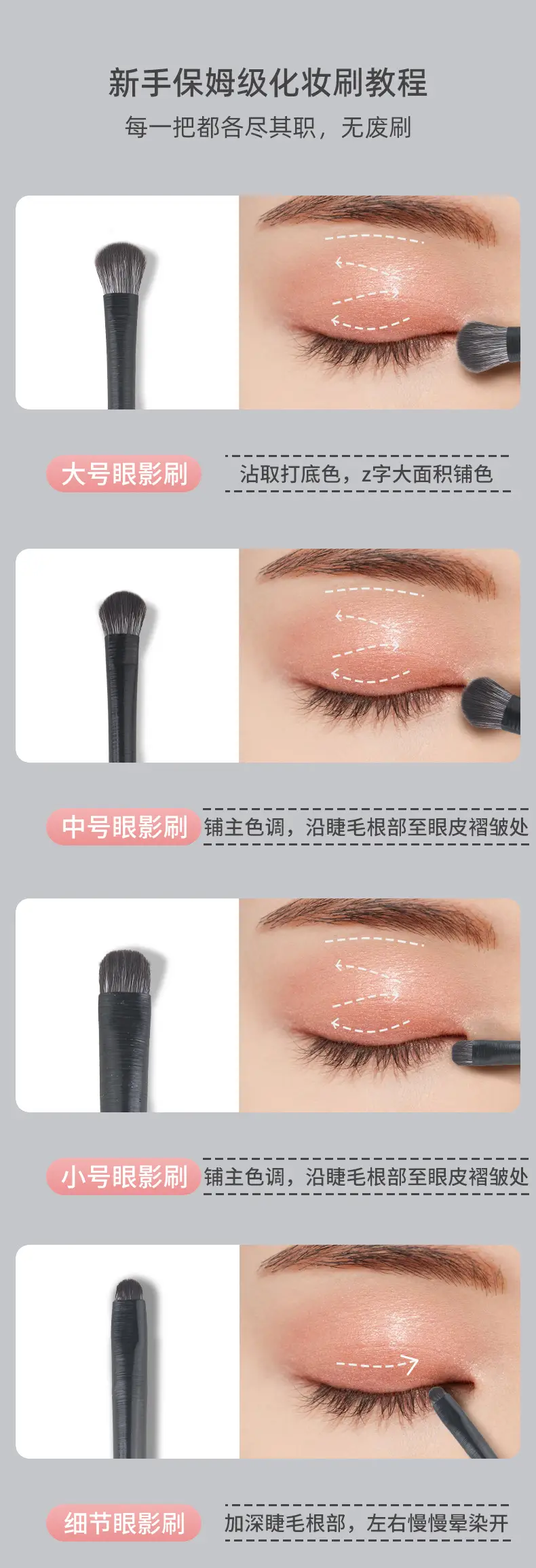 6-Piece Eye Makeup Brushes Set for Makeup Application — feature 50