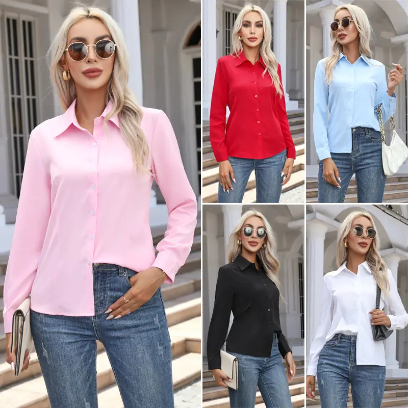 2026 Cross-Border Amazon European and American New Style Foreign Trade Women's Fashion Casual Long-Sleeved Cardigan Button-Up Shirt Top for Women - Image 6