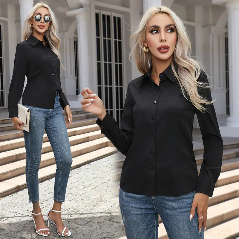 2026 Cross-Border Amazon European and American New Style Foreign Trade Women's Fashion Casual Long-Sleeved Cardigan Button-Up Shirt Top for Women - Image 9