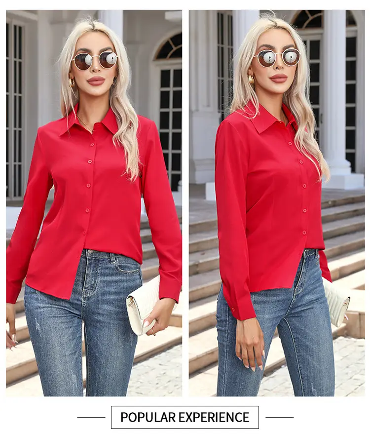 2026 Cross-Border Amazon European and American New Style Foreign Trade Women's Fashion Casual Long-Sleeved Cardigan Button-Up Shirt Top for Women — feature 12