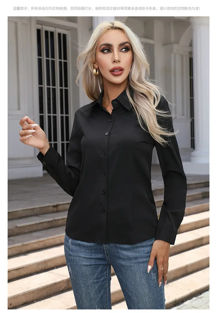 2026 Cross-Border Amazon European and American New Style Foreign Trade Women's Fashion Casual Long-Sleeved Cardigan Button-Up Shirt Top for Women — feature 13