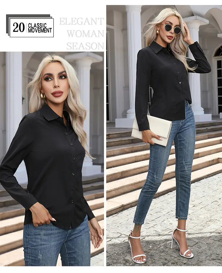 2026 Cross-Border Amazon European and American New Style Foreign Trade Women's Fashion Casual Long-Sleeved Cardigan Button-Up Shirt Top for Women — feature 14